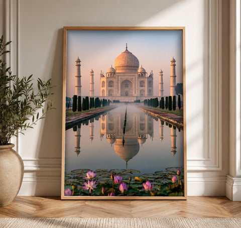 Taj Mahal Wall Art, Mughal Empire Print, Shah Jahan, Framed Unframed or Digital