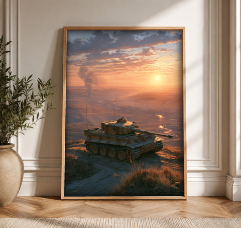 World War 2 Tiger Tank Art, Man Cave Decor, Framed Unframed or Digital