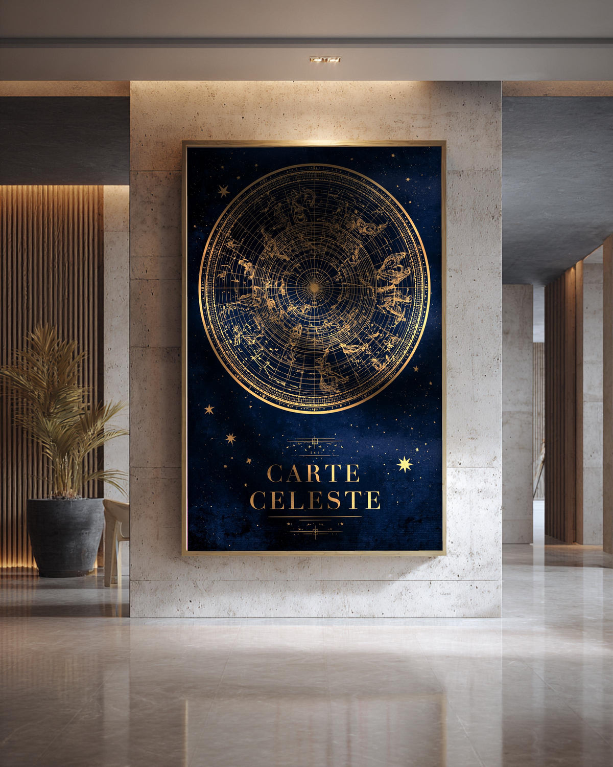 Celestial Star Map, Antique Astronomy Chart, Night Sky Decor, Framed Unframed or Digital