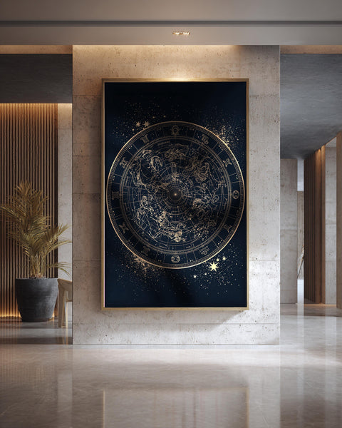 Antique Astronomy Print, Celestial Star Map, Zodiac Chart, Framed Unframed or Digital
