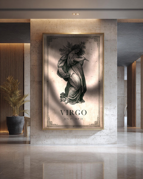 Virgo Zodiac Wall Art, Celestial Star Map Print, Framed Unframed or Digital