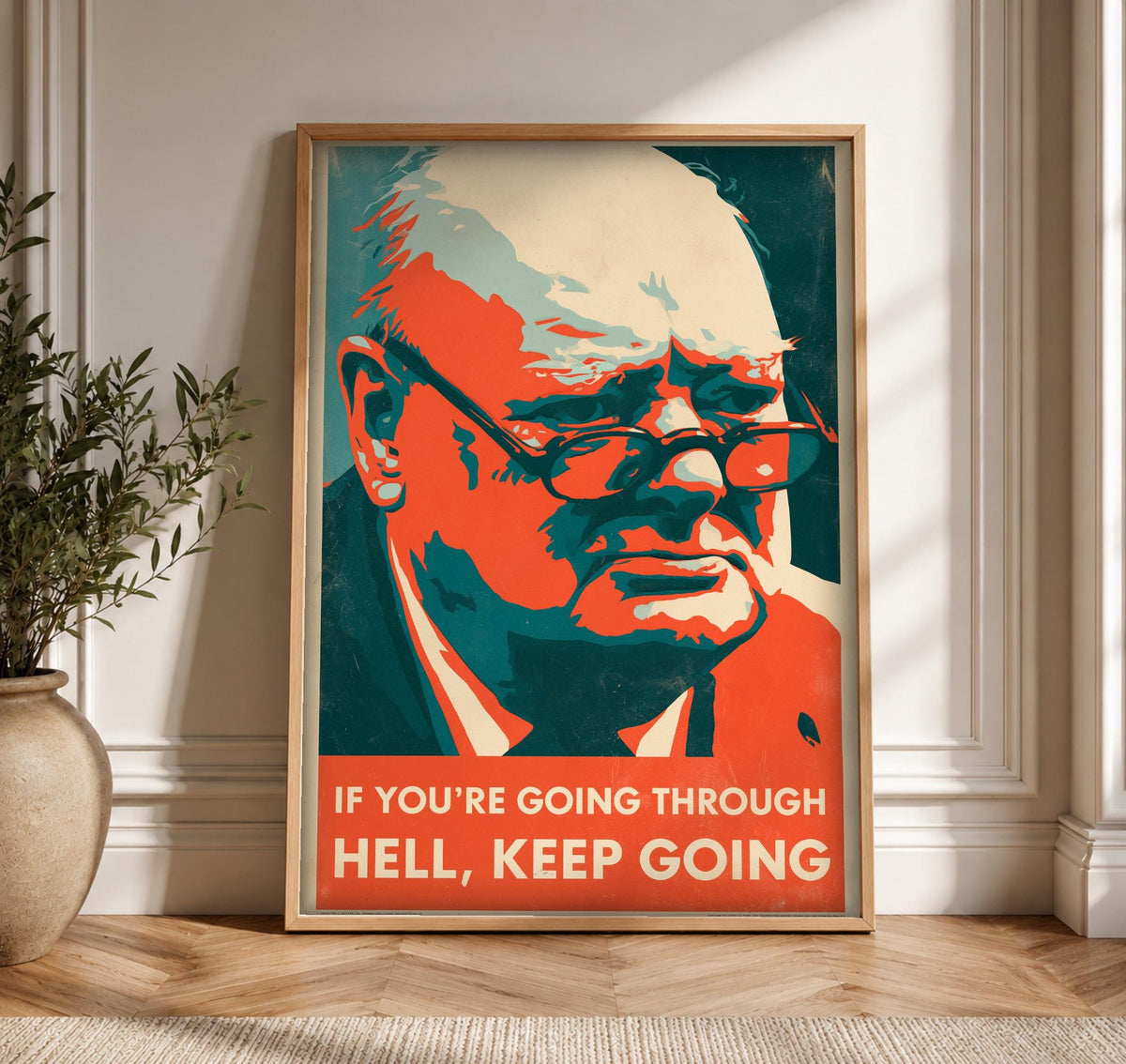 Churchill Wall Art, Iconic Quote Print, Historic Leader Poster, Framed Unframed or Digital