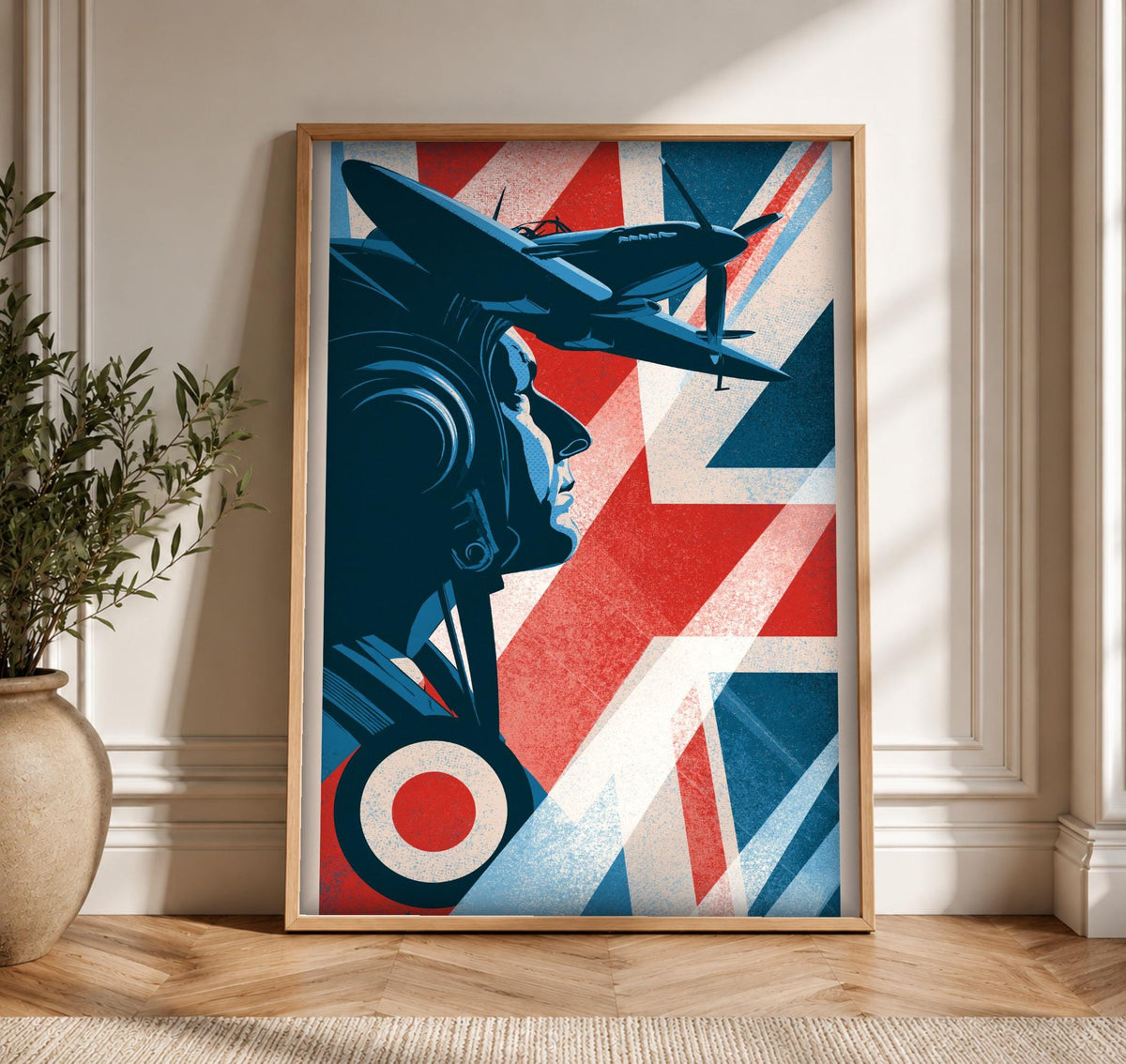 Aviation Wall Art, RAF Spitfire Pilot, WWII Battle of Britain, Framed Unframed or Digital