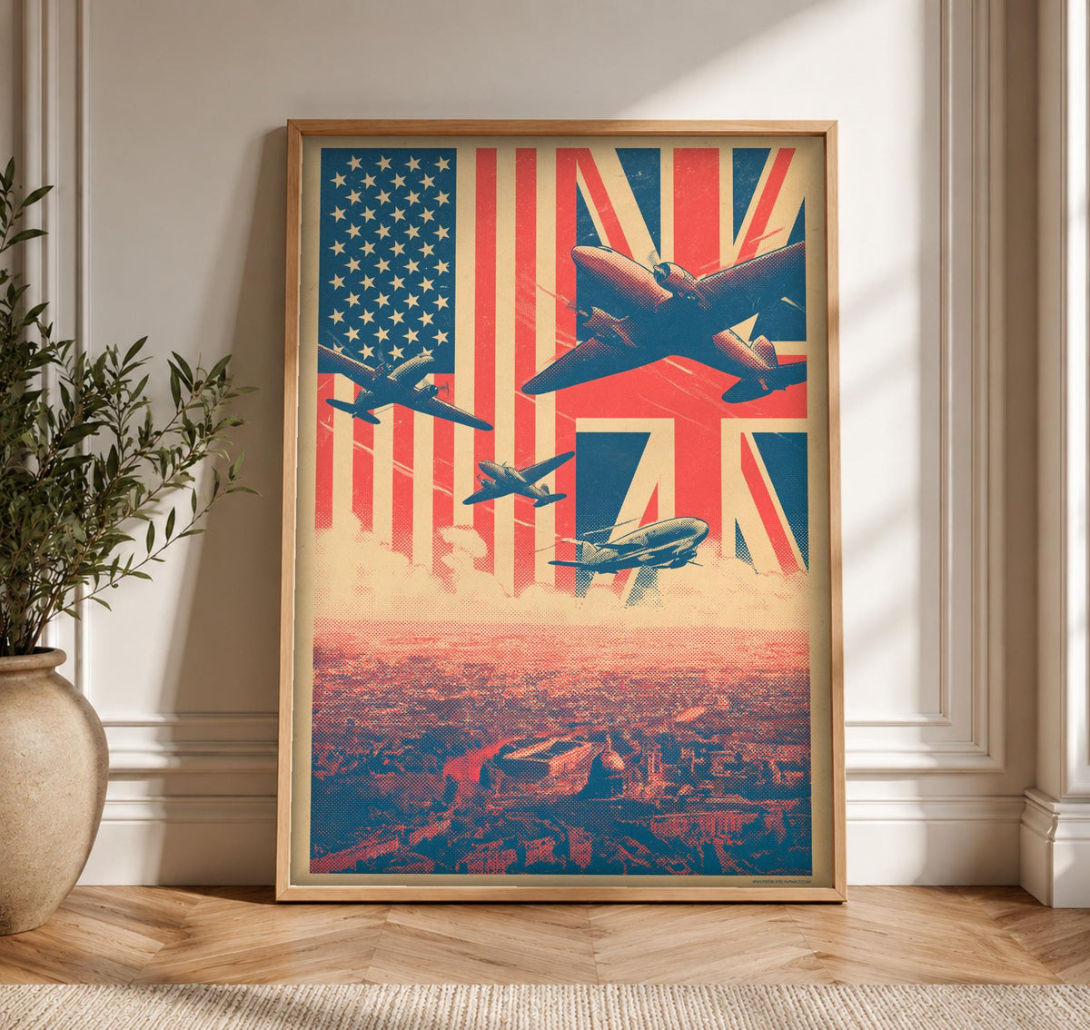 WW2 Allied Air Power, Aviation Wall Art, WWII Poster, Framed Unframed or Digital