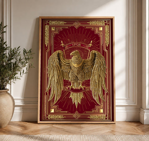 Roman Eagle Wall Art, SPQR Legion Standard Print, Framed Unframed or Digital