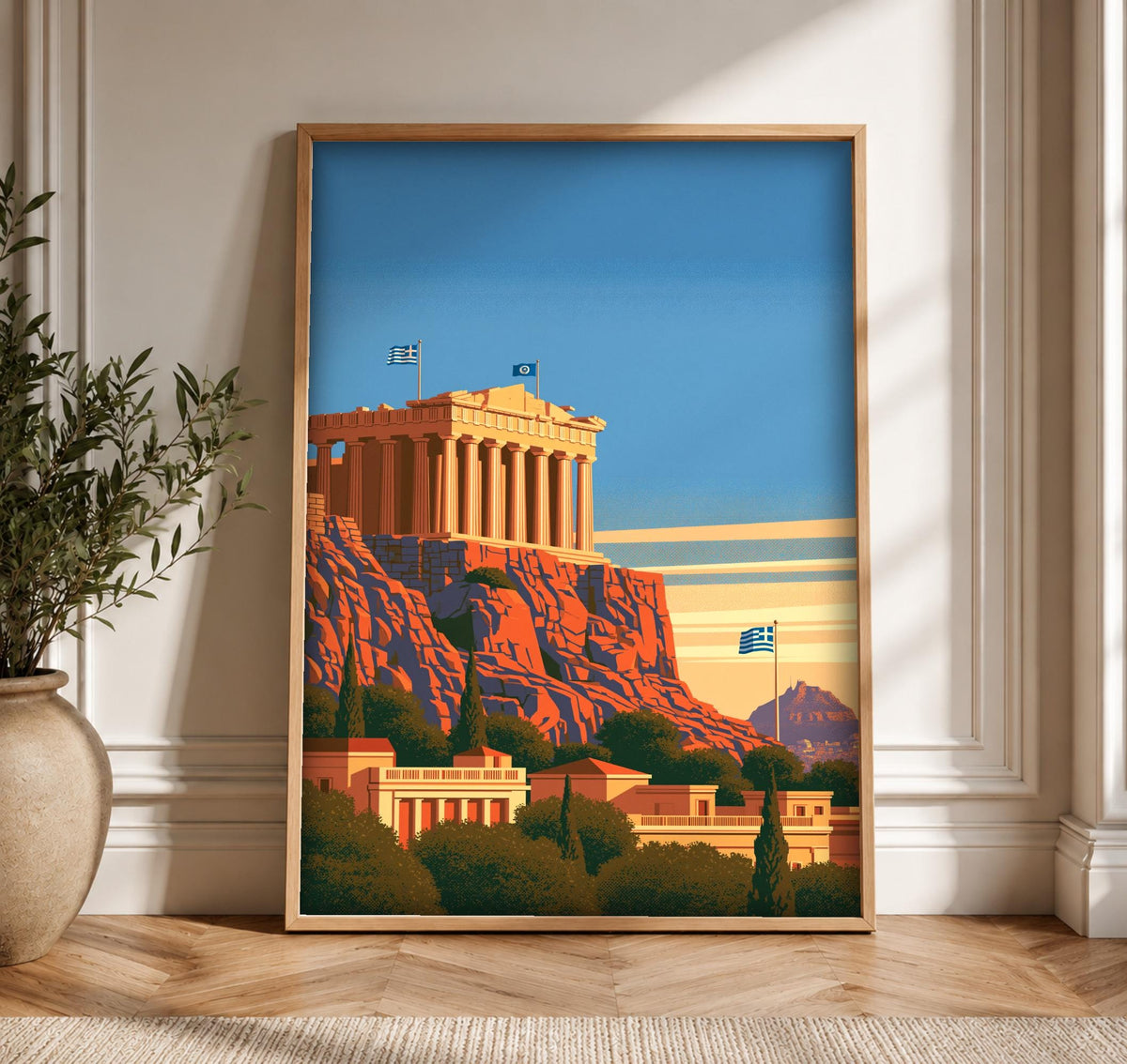 Ancient Greek Art, Acropolis Athens Print, Mythology Wall Decor, Framed Unframed or Digital