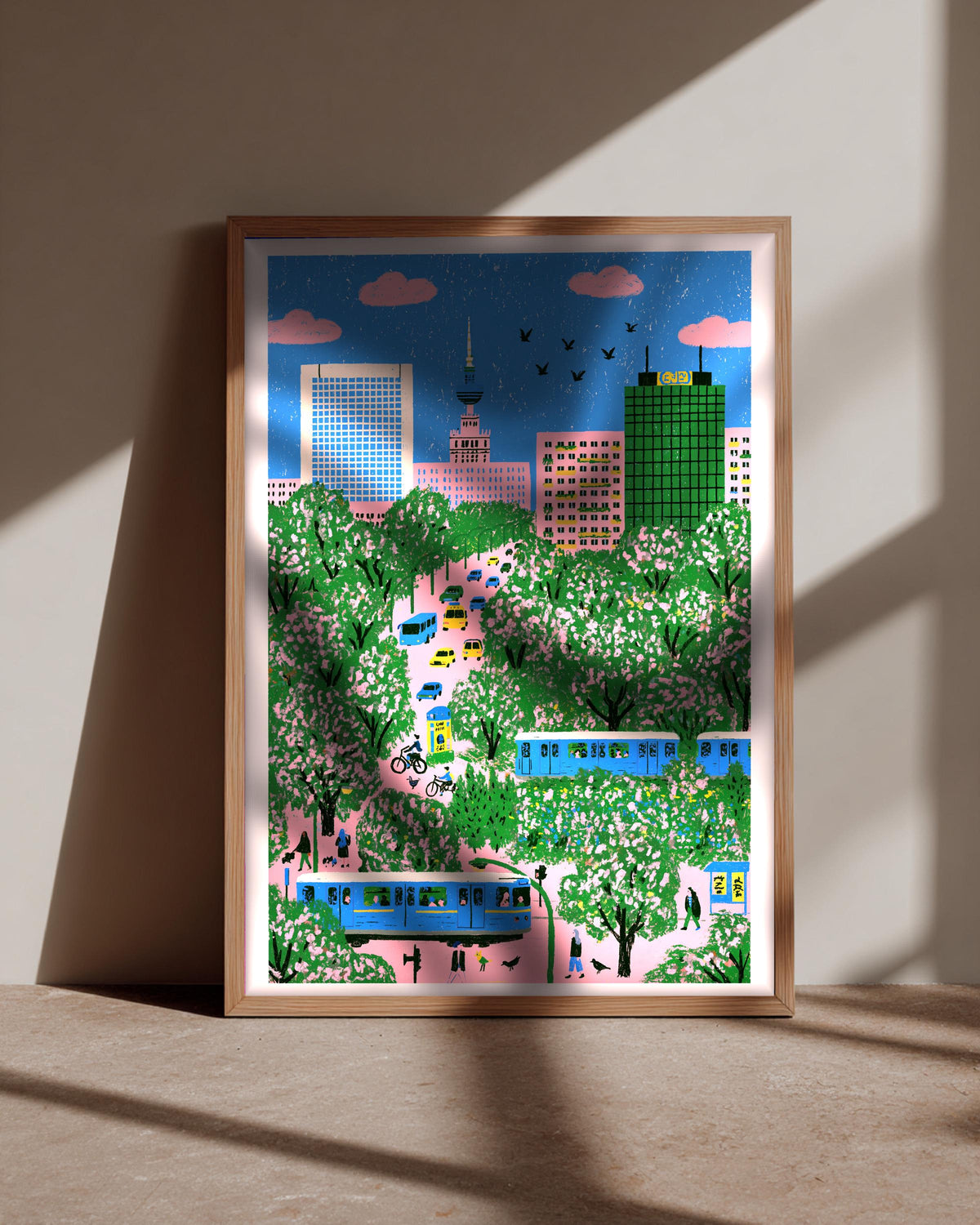 Warsaw Wall Art, Poland Spring City Tram Print, Framed Unframed or Digital