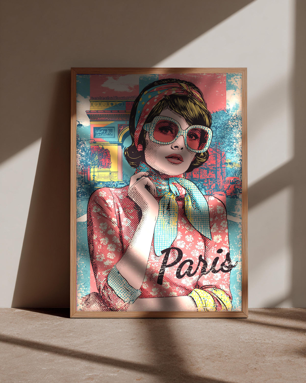 Paris Wall Art, Retro Poster, Arc de Triomphe Print, Framed Unframed or Digital