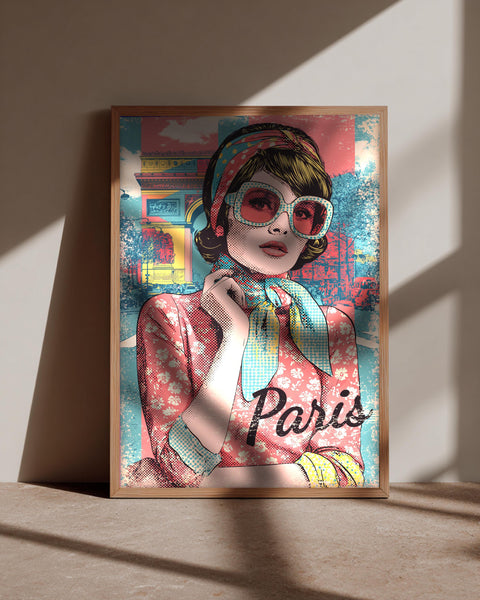 Paris Wall Art, Retro Poster, Arc de Triomphe Print, Framed Unframed or Digital