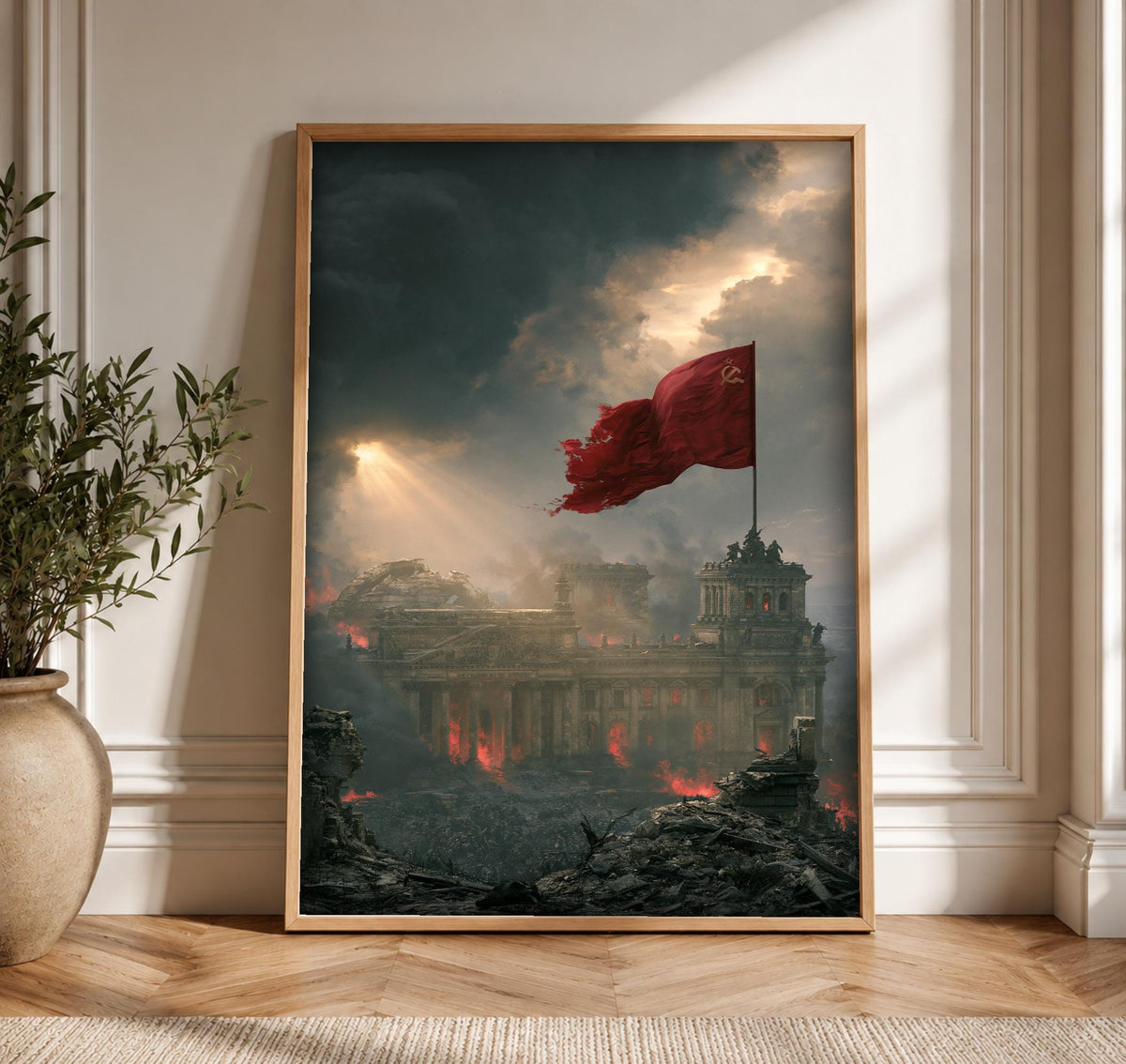 WWII Poster, Fall of Berlin 1945, Man Cave Decor, Framed Unframed or Digital