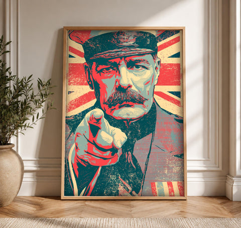 Historic Wall Art, Lord Kitchener 1914, Vintage War Poster, Framed Unframed or Digital