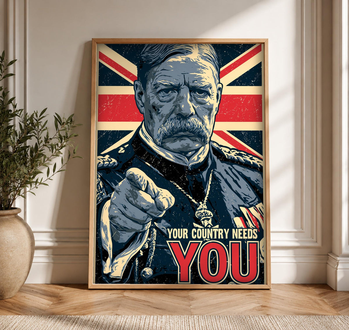 Historic War Poster, Lord Kitchener British WWI Recruitment Print, Framed Unframed or Digital