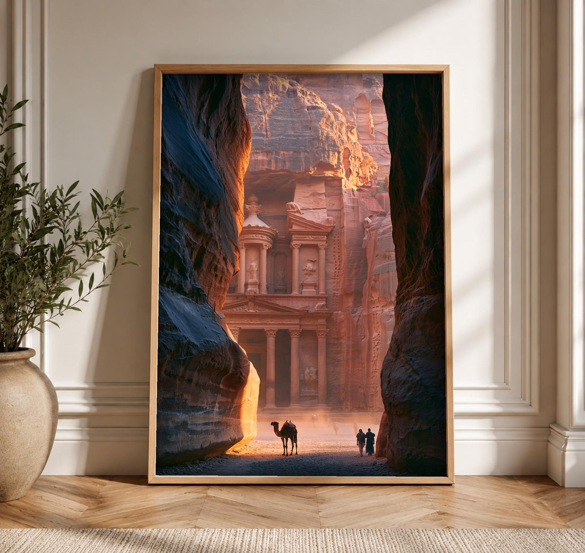 Petra Treasury Art, Nabataean Kingdom Print, Ancient Jordan Poster, Framed Unframed or Digital
