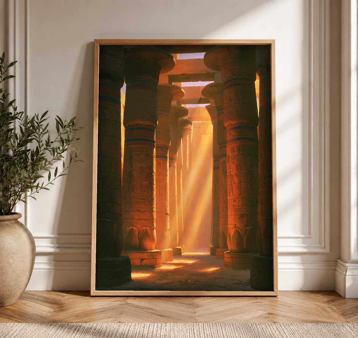 Ancient Egypt Art, Karnak Temple Column Print, Framed Unframed or Digital