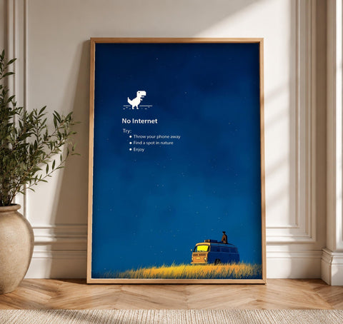 Dark Academia Art, Starry Night Camper Van, Motivational Nature, Framed Unframed or Digital