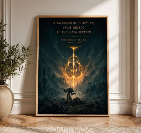 Elden Ring Wall Art, Dark Fantasy Poster, Lands Between, Framed Unframed or Digital