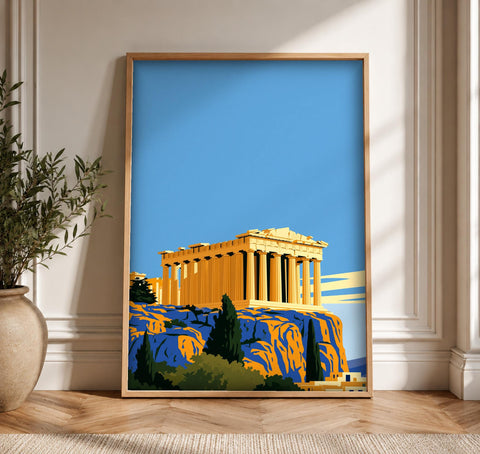 Ancient Greek Art, Parthenon Athens Print, Vintage Wall Decor, Framed Unframed or Digital