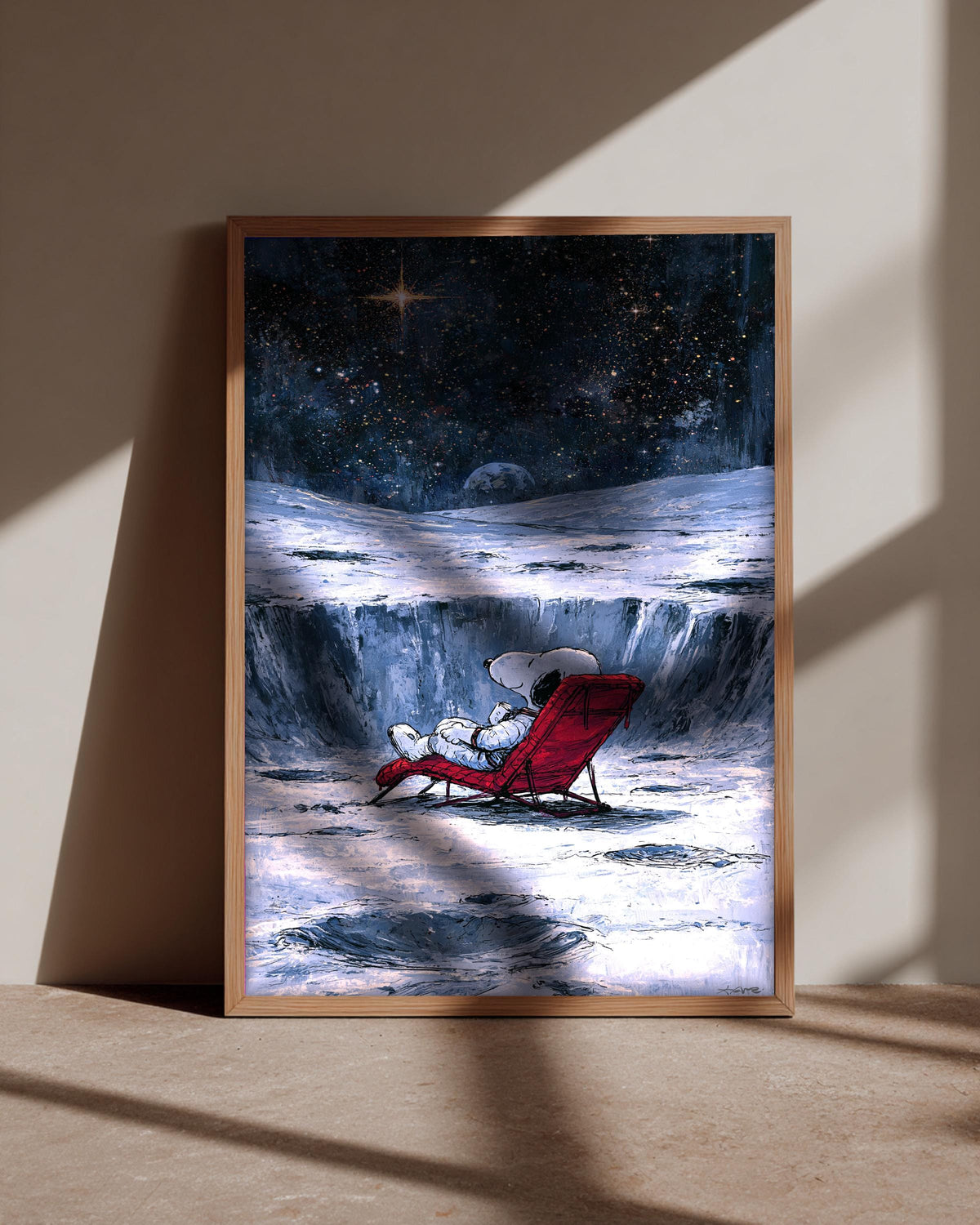 Celestial Star Map, Snoopy Moon Astronaut Poster, Framed Unframed or Digital
