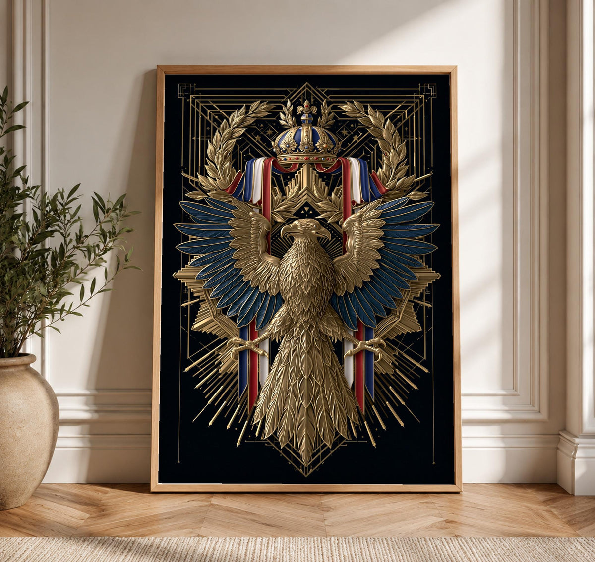 Imperial Eagle Wall Art, Napoleon French Empire Crest Print, Framed Unframed or Digital
