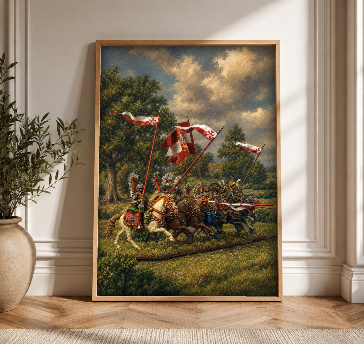 Polish Hussar Art, Winged Cavalry Charge, Medieval Battle Print, Framed Unframed or Digital