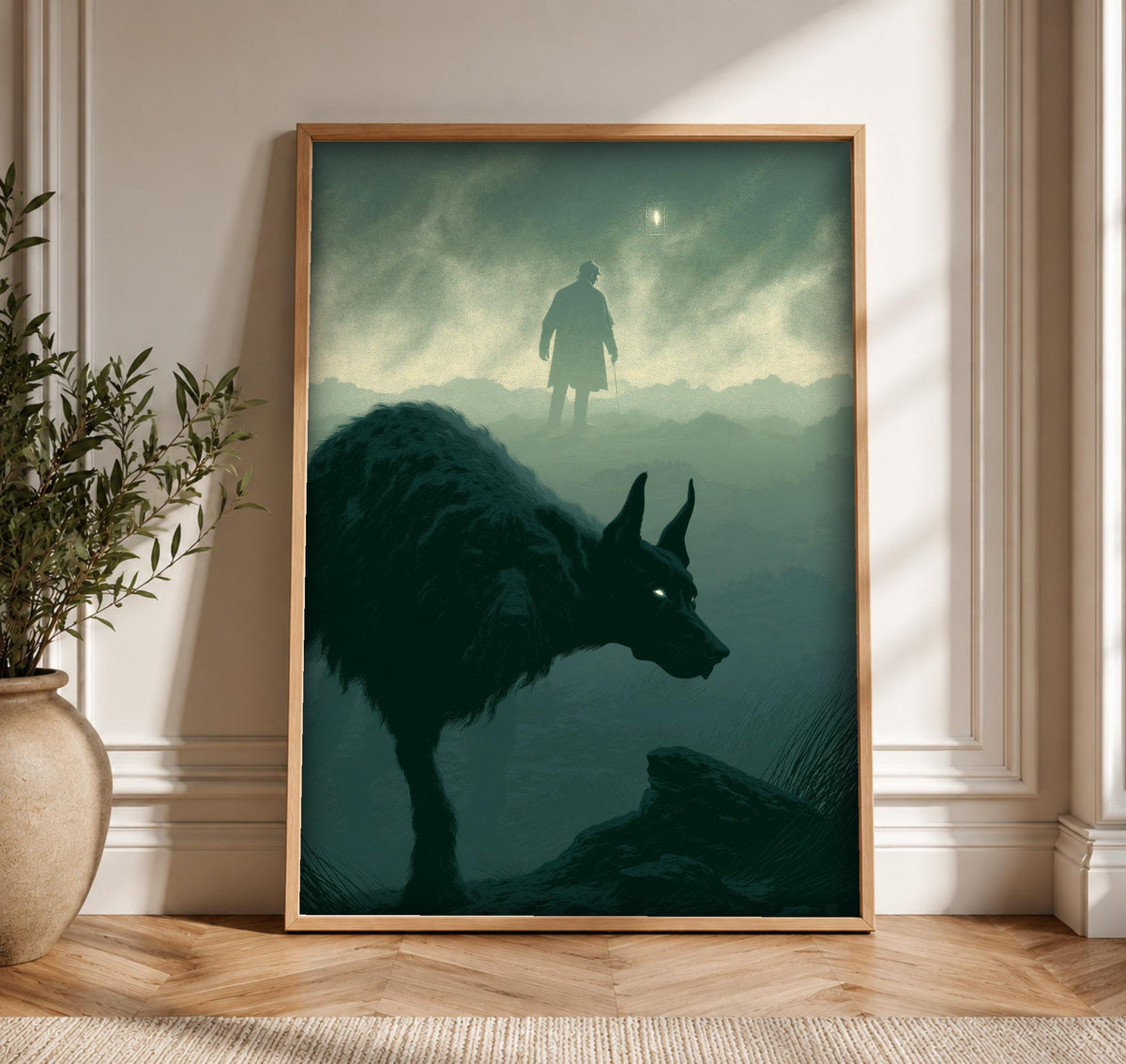 gothic home decor, Phantom Hound Moors, Dark Academia Art, Framed Unframed or Digital