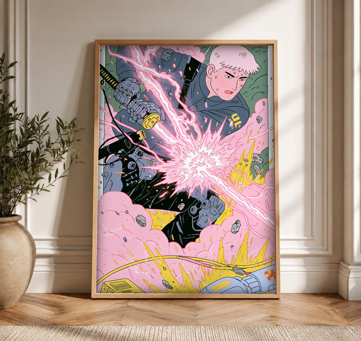 Samurai Warrior Art, Dark Fantasy Combat Poster, Framed Unframed or Digital