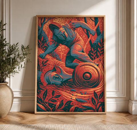 Gladiator Poster, Ancient Rome Battle, Roman Legion Wall, Framed Unframed or Digital