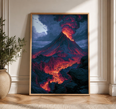 Pompeii Art, Mount Vesuvius Eruption, Roman Empire Print, Framed Unframed or Digital
