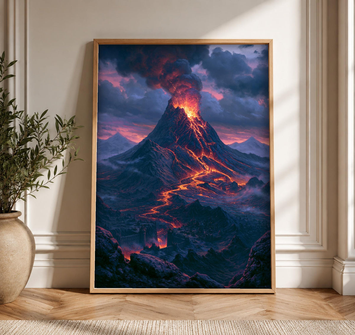 lotr poster, Volcanic Mount Doom Print, Fantasy Wall Art, Framed Unframed or Digital