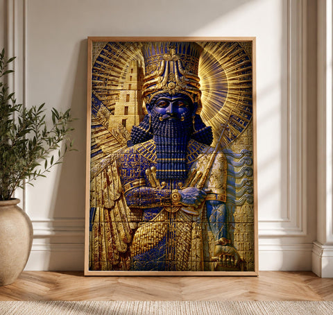 Babylonian Wall Art, Marduk God of Babylon, Mesopotamian Decor, Framed Unframed or Digital
