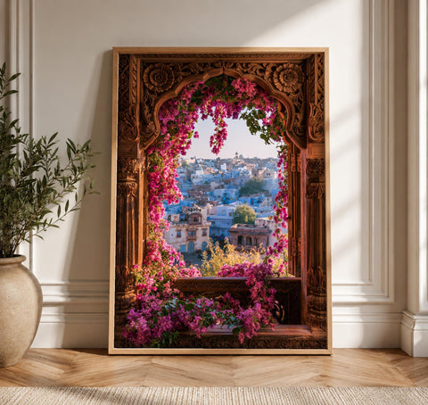 Indian Art, Jodhpur Blue City Rajput Arch, Cultural Decor, Framed Unframed or Digital