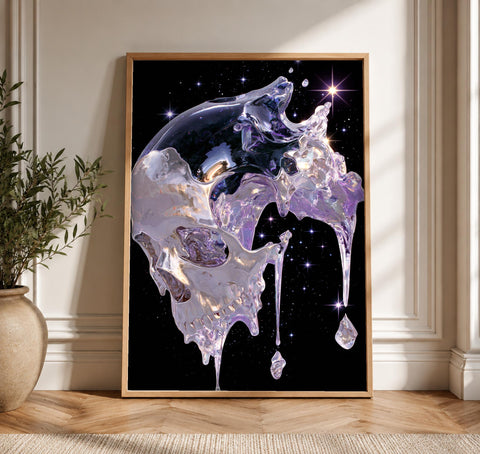 Hypebeast Decor, Cosmic Skull, Dark Academia Art, Framed Unframed or Digital