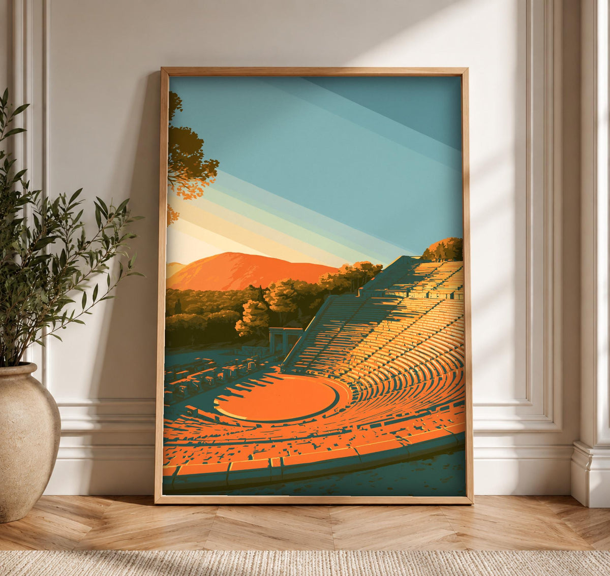 Ancient Greece Wall Art, Epidaurus Theatre Print, Ruins Decor, Framed Unframed or Digital