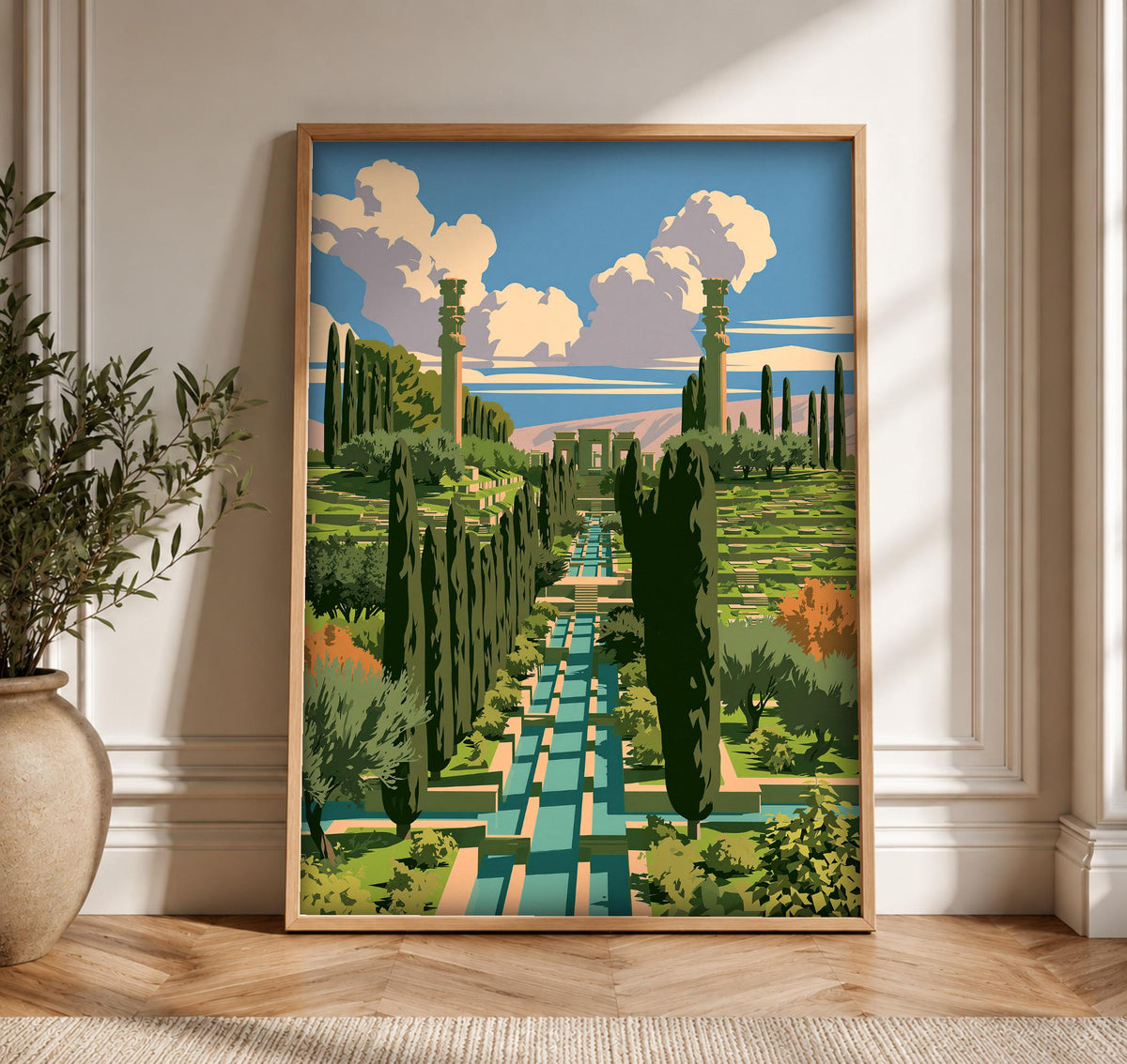 Ancient Rome Art, Hadrian's Villa Garden, Italy Wall Print, Framed Unframed or Digital