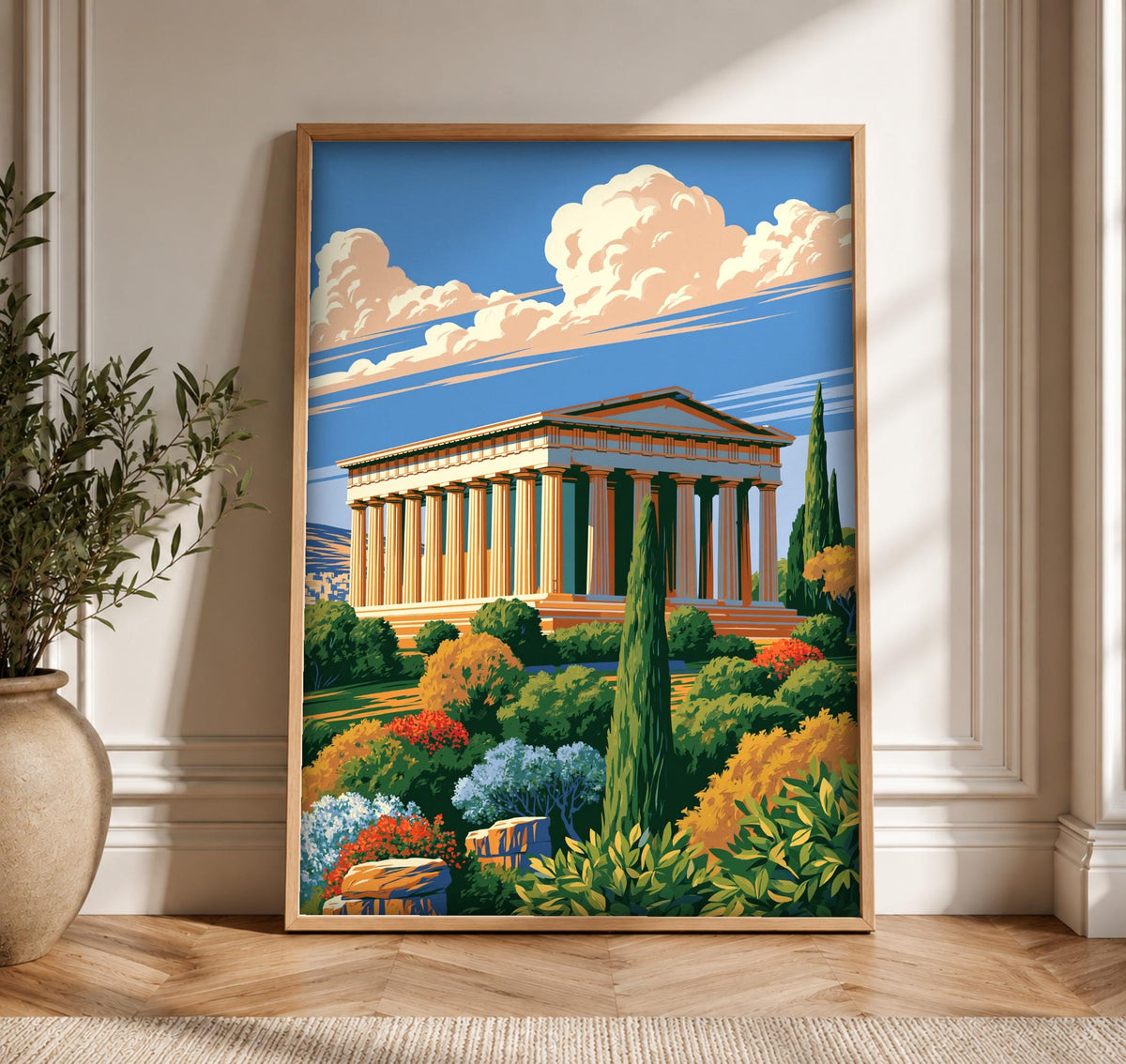 Ancient Greece Art, Greek Temple Print, Classical Antiquity Poster, Framed Unframed or Digital