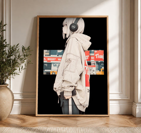 Hypebeast Decor, Anime Streetwear Wall Art, Urban Youth Print, Framed Unframed or Digital