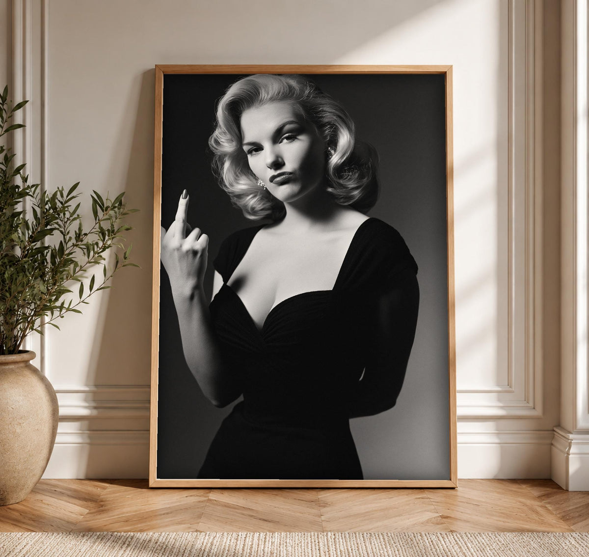 Retro Wall Art, Noir Glamour Vintage Pin-Up Print, Framed Unframed or Digital