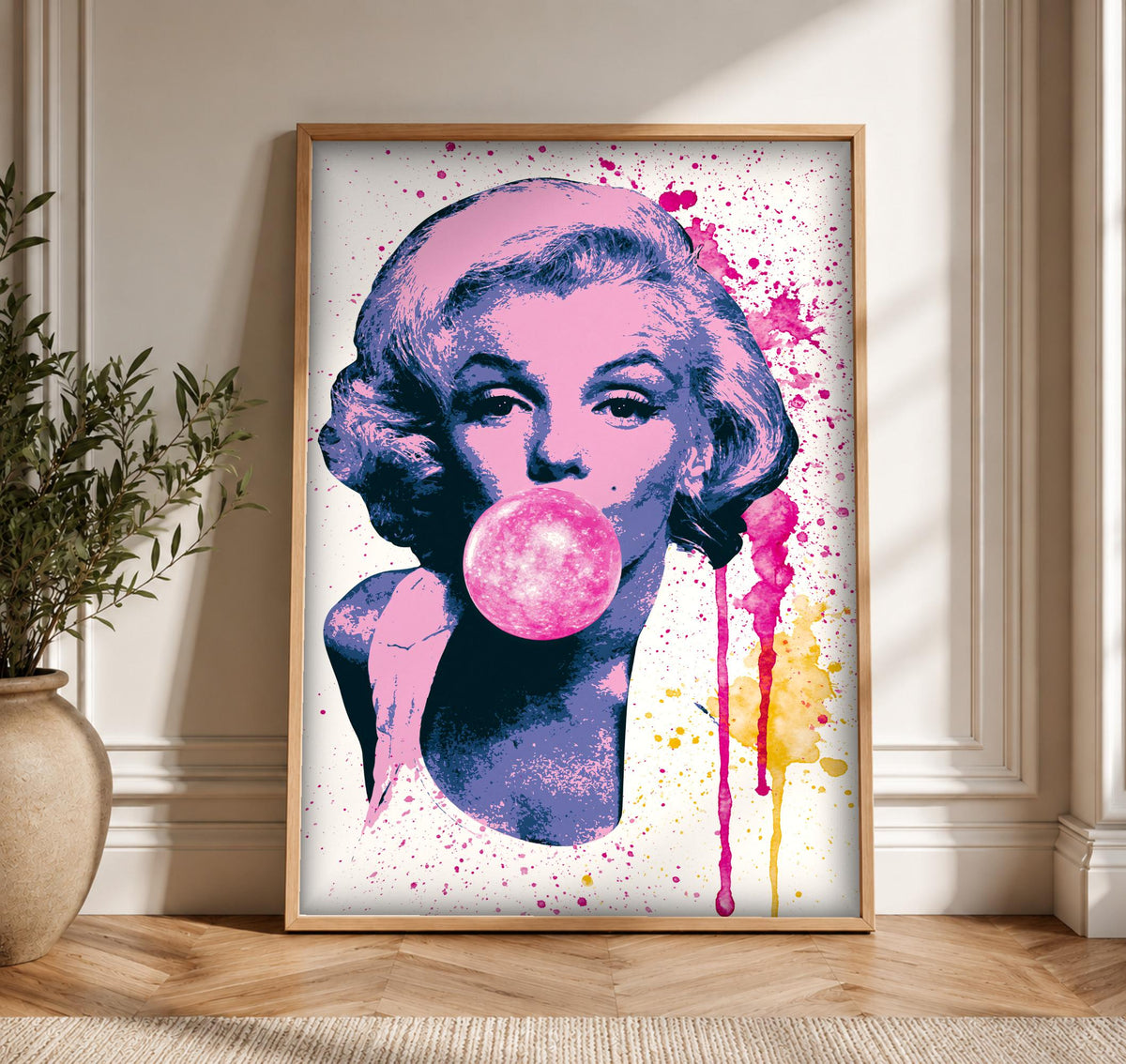 Hypebeast Decor Pop Art, Bubble Gum Icon Print, Vibrant Retro Splash, Framed Unframed or Digital