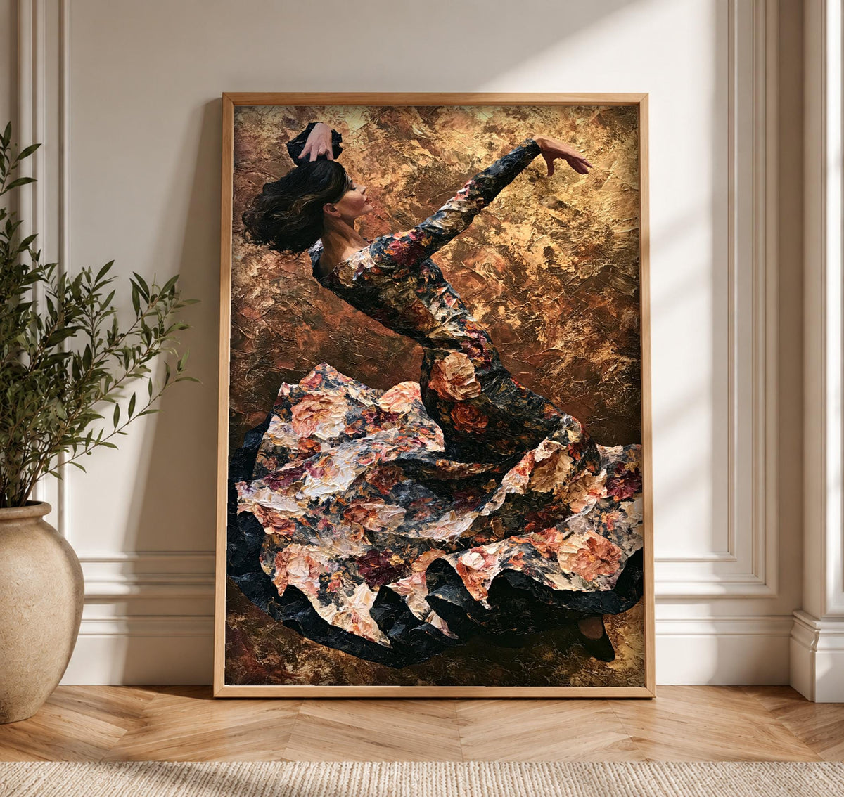 Flamenco Dancer Art, Spanish Folk Print, Framed Unframed or Digital