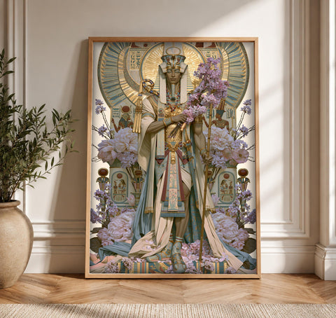 Ancient Egypt Art, Pharaoh God King Print, Egyptian Empire, Framed Unframed or Digital