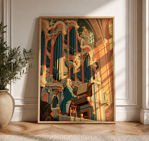 Baroque Church Organ, Sacred Music Print, Christian Decor, Framed Unframed or Digital
