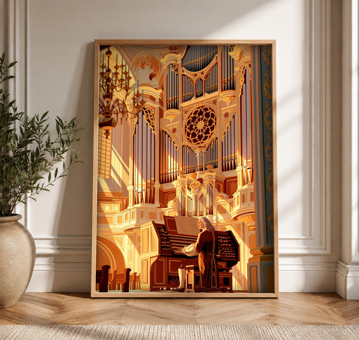 Baroque Organ Art, Bach Church Music Print, Framed Unframed or Digital
