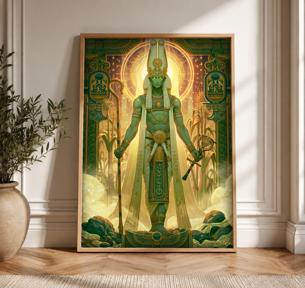 Egyptian God Art, Osiris Mythology Poster, Ancient Egypt Deity, Framed Unframed or Digital