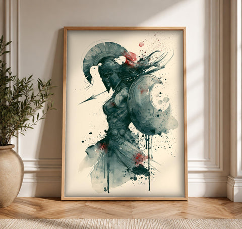 Ancient Greek Art, Spartan Warrior Shield Print, Framed Unframed or Digital