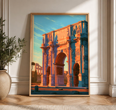 Roman Empire Art, Arch of Constantine Print, Ancient Rome, Framed Unframed or Digital