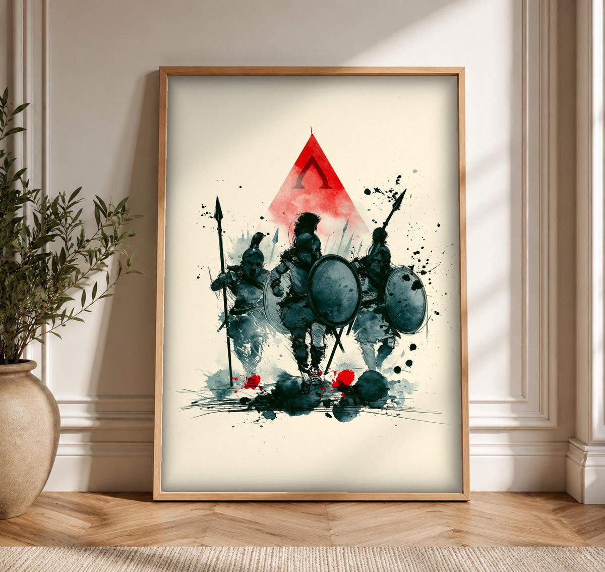 Spartan Wall Art, Ancient Greece Battle Print, Warrior Poster, Framed Unframed or Digital