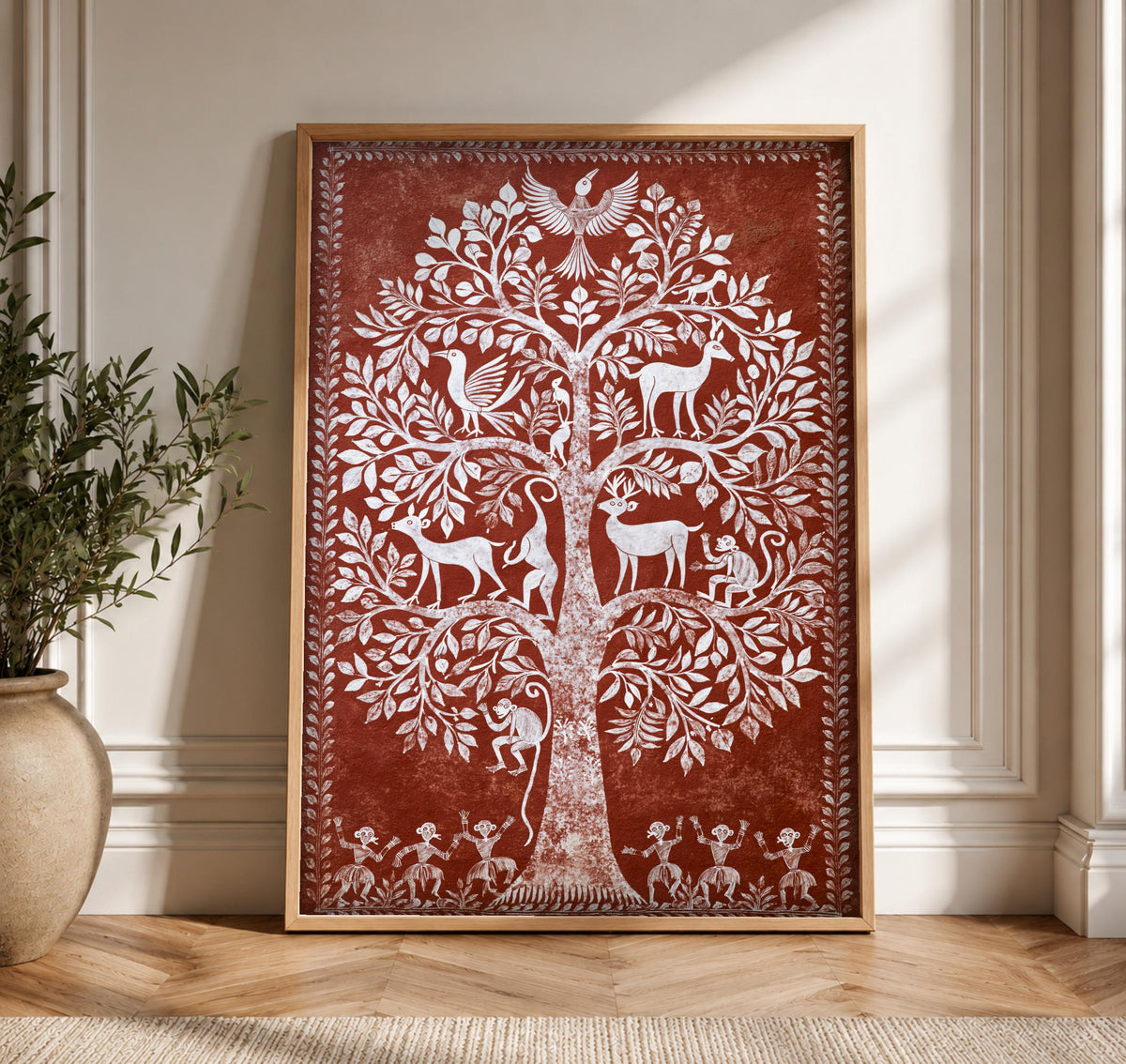 Indian Folk Art, Sacred Tree of Life, Nature Decor, Framed Unframed or Digital
