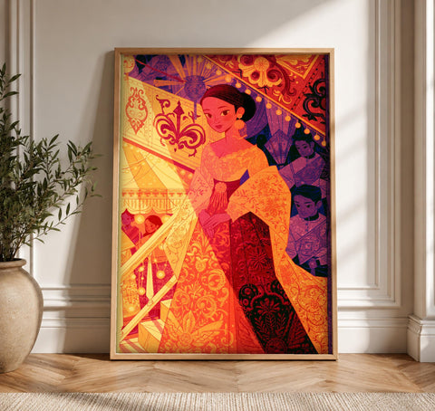 Filipiniana Wall Art, Philippine Colonial Noblewoman, Cultural Decor, Framed Unframed or Digital