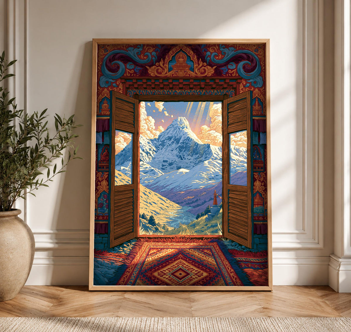 Himalayan Wall Art, Sacred Buddhist Mountain Print, Framed Unframed or Digital